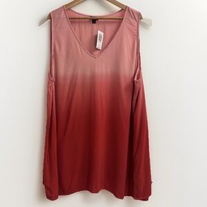 Torrid‎ Women's NWT Red Dip Dye Ombre Challis Tank Top Blouse Size 3 (3X) 22-24